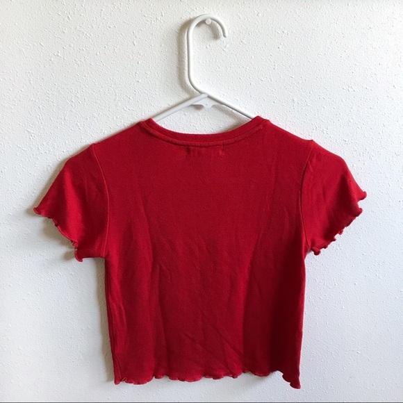 Forever 21 Red Lettuce Edge Crop Top* - Picture 5 of 8